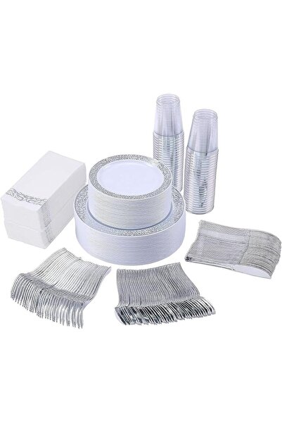 HOOKOR HOOKOrR Party Plastic Cutlery Set,175 Pcs Disposable Party Tableware,P...
