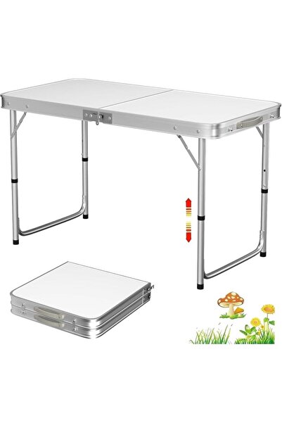 SKY TOUCH SKY-TOUCH Folding Trestle Outdoor Camping Table, Height Adjustable ...