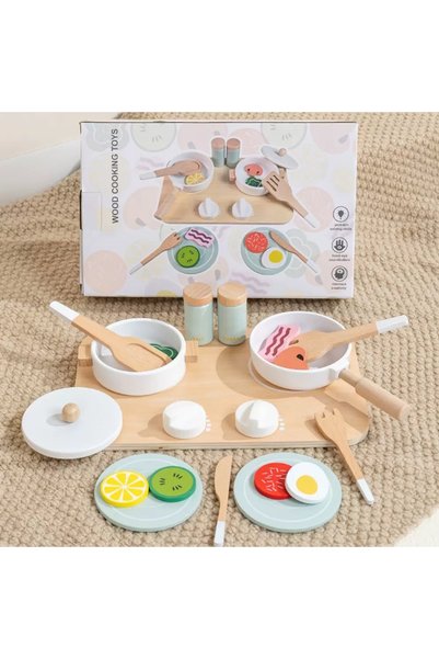 Genel Markalar Montessori Ahşap Oyuncak Mutfak Seti - Tencere, Tava, Tabak ve...
