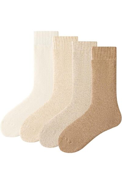 Dress Cici Winter Wool Fluffy Slipper Socks, Half Crew Plush Warm Socks for M...