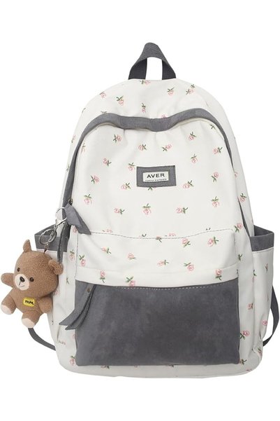 GENERAL 2023 Cute Preppy Bag Floral Printed Kawaii Backpack Cottagecore Aesth...