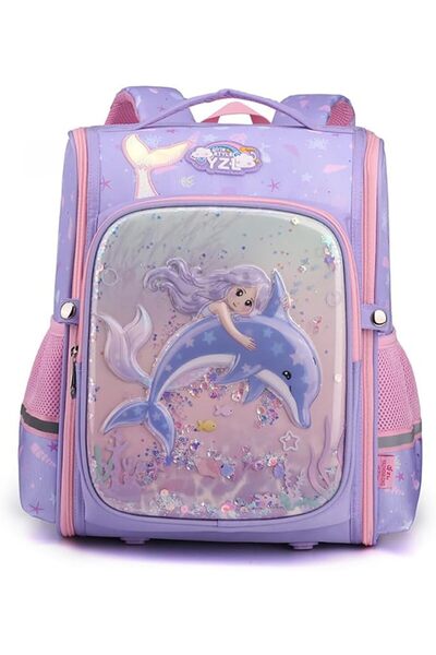 GENERAL Kids School Backpack, Ergonomic Spine-Protecting Design, Mermaid Patt...