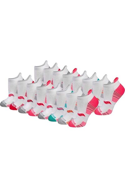 SAUCONY Women's Multipack Performance Heel Tab Athletic Socks (Pack of 16)