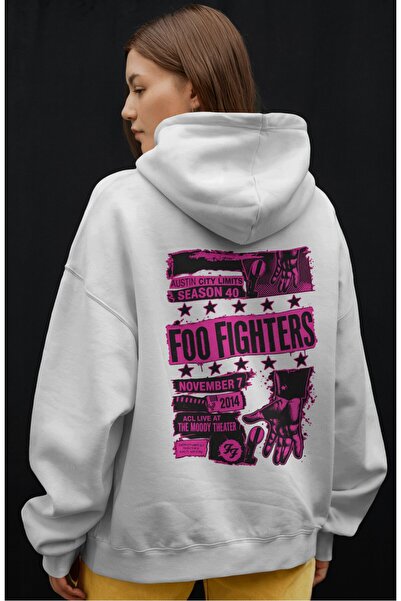 SEVBANO Hanorac premium oversize unisex cu imprimeu frontal Foo Fighters Rock...