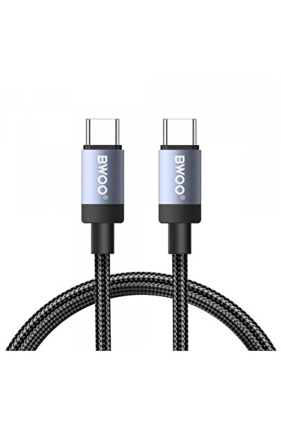 Bwoo Cablu Date si Incarcare USB-C - USB-C BO-X401CC, 65W, 1m, Negru