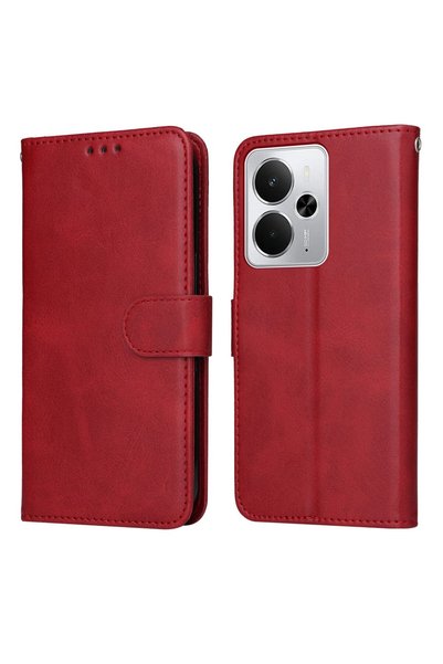 OEM Θήκη Πορτοφόλι με Βάση Στήριξης για Realme 14 5G - Κόκκινο