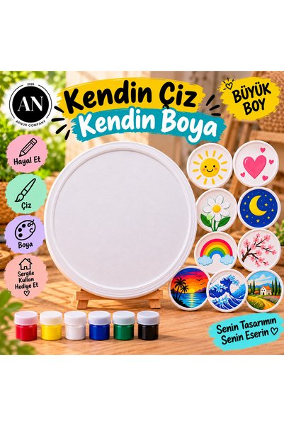 Genel Markalar ArNur Kendin Çiz Kendin Boya Büyük Boy Taş Dekoratif Plaka Boy...
