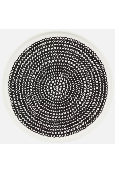 Marimekko Oiva Siirtolapuutarha Ρηχό Πιάτο από Πέτρινο Κεραμικό, 20 εκ., Λευκ...