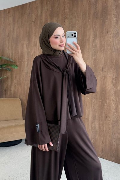 Hazamoda Arma Kol Dty Takım Acı Kahve