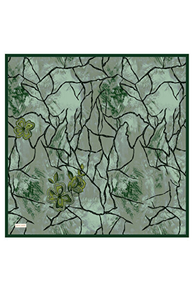 Pierre Cardin Green 90X90 Silk Twill Scarf