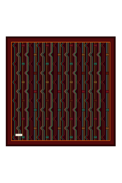 Pierre Cardin Burgundy 90X90 Silk Twill Scarf