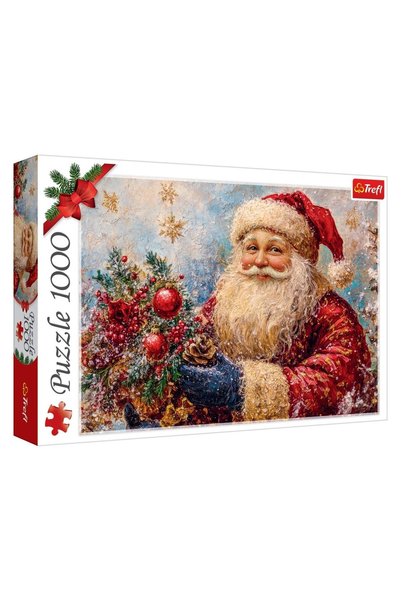 OEM Puzzle Vintage cu Moș Crăciun și Brad (1000 piese) – Trefl – Relaxare și ...