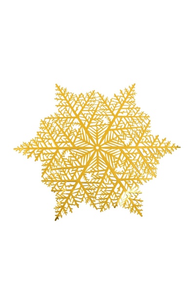 OEM Suport Farfurii Auriu PVC Foil Fulgi de Crăciun 38 cm – Masă Festivă
