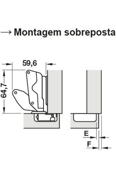 Hafele Häfele Metalla 300 SM 165°, Ø 35 mm Yavaş Kapanan