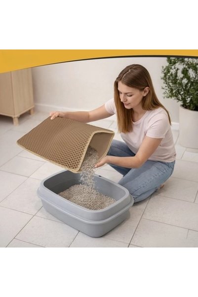 GALORWAY Double-layer waterproof mat for cat litter box, 75 × 55 cm – the pra...