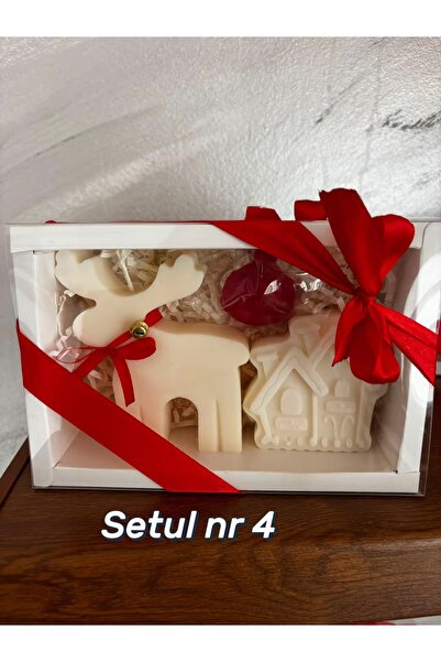 Generic Brand Set Cadou Lumanari Decorative Craciun - Ren si Casuta, Cadou Se...
