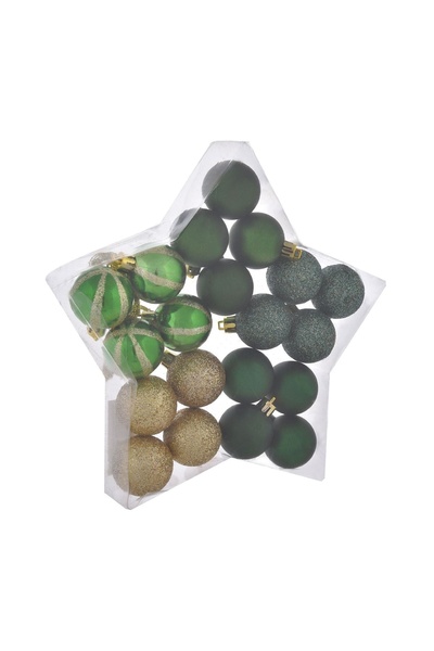 OEM Set Globuri de Crăciun Petrol Sampaniu Glitter Ø4 cm – 20 buc. – Atmosfer...