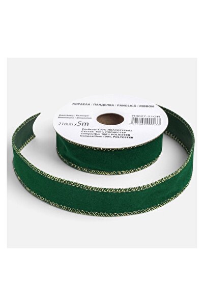 OEM Panglică decorativă de Crăciun verde catifelată, 5 m x 22 mm, pentru brad...