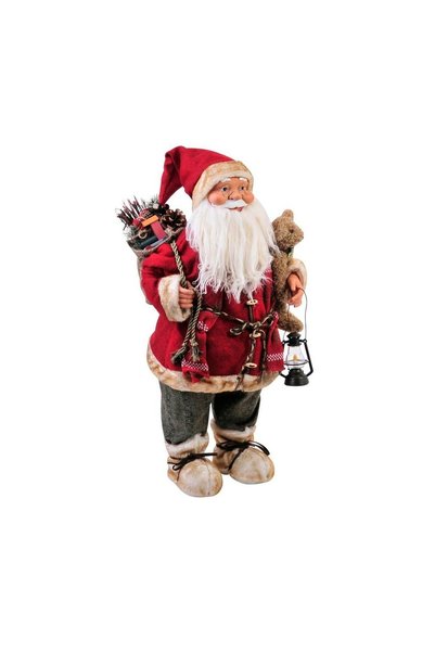 OEM Figurină Decorativa Mos Crăciun cu Felinar 60 cm – Atmosferă Festivă pent...