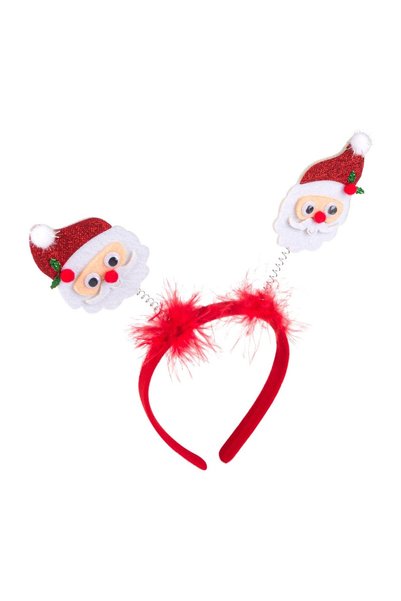 OEM Coroniță Par cu Mos Crăciun Pene Roșii – Decor Festiv pentru Casă și Brad