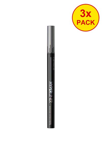 Essence 3x PACK Hyper Liner Brush Eyeliner 010 – Classic Black, Catrice