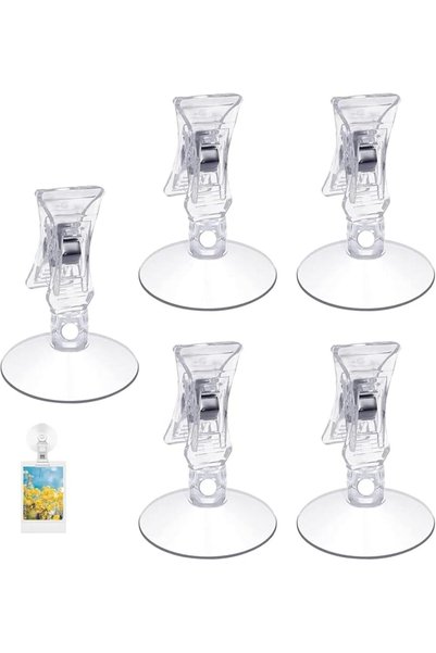 TERRIFI Pack of 12 Suction Cup Clips, Transparent Plastic, Multifunctional & ...