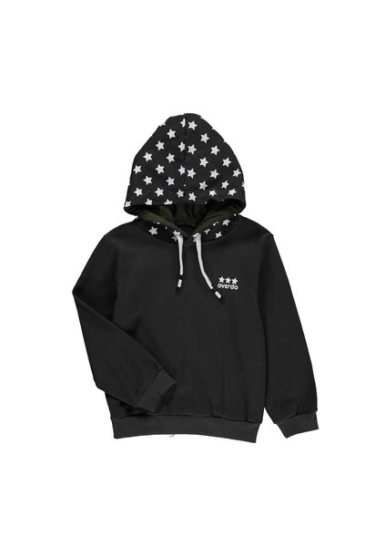 LittleElephant Hooded Unisex Star Patterned Children's Sweatshirt