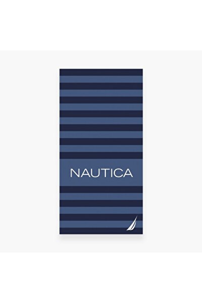 Nautica Nau Trust Μπλε Βαμβακερή Βελουτέ Πετσέτα Θαλάσσης, 80 x 160 εκ.