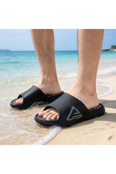Almajeed Store Thick Sole Slide Slippers, Camo Wave Insole, Anti Slip Open To...