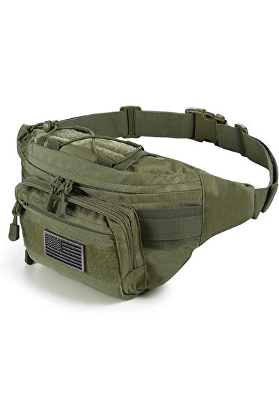 GENERAL SOWHUP Tactical Fanny Pack,Military Waist Bag Pack with U.S Patch Uti...