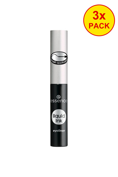 Essence 3x PACK Liquid ink eyeliner 01, 3 ml