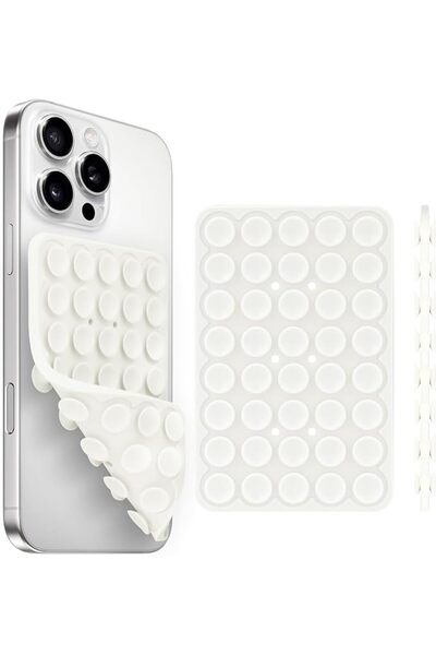 GENERAL Silicone Suction Cup Phone Case Mount Double Sided, White