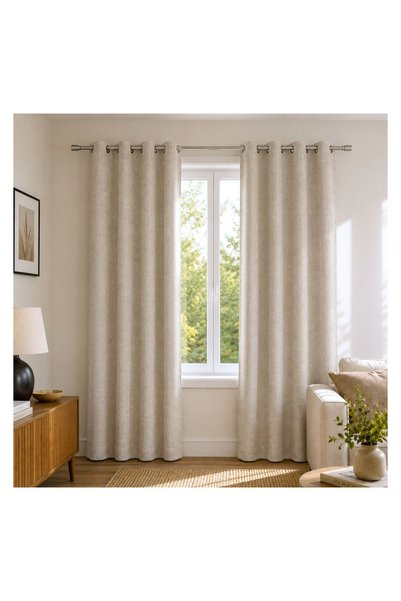 OEM Draperie Bej 140x260 cm cu Model – Opacitate Ridicată pentru Dormitor și ...