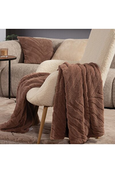 Nef Nef Homeware Nef-Nef Homeware Berien Καφέ Ανάγλυφη Κουβέρτα Καναπέ, 130 x...