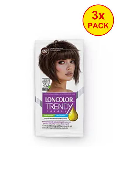 Loncolor Pachet de 3 vopsele de păr semipermanente fără amoniac C53 maro medi...