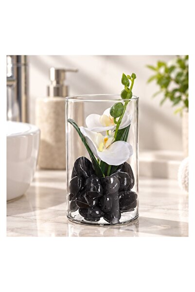 OEM Ghiveci decorativ cu pietre și orhidee, 9x9x15 cm