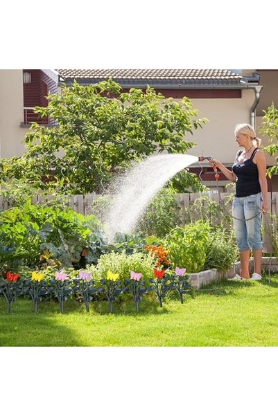 Bukela Garden Fence, Interlocking Butterfly Plastic Edging Stakes, Colorful Decorative Landscape Pic