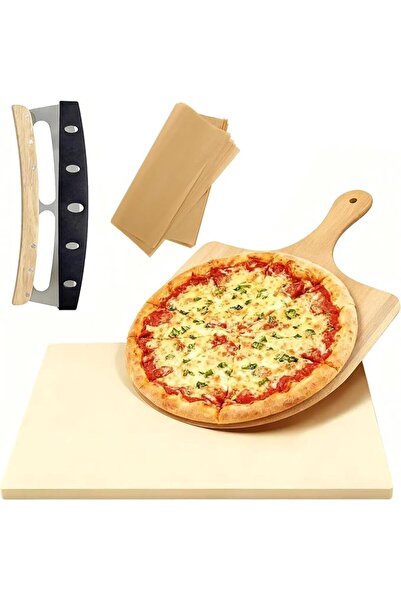 Generic Pizza Stone Kits 13PCS 38 x 30 cm, Rectangle Pizza Stone for Grill & ...