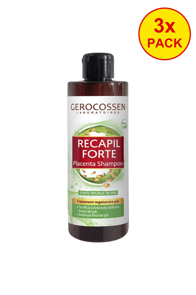 GEROCOSSEN 3x PACK Recapil Forte Shampoo with Plant Placenta, 400 ml