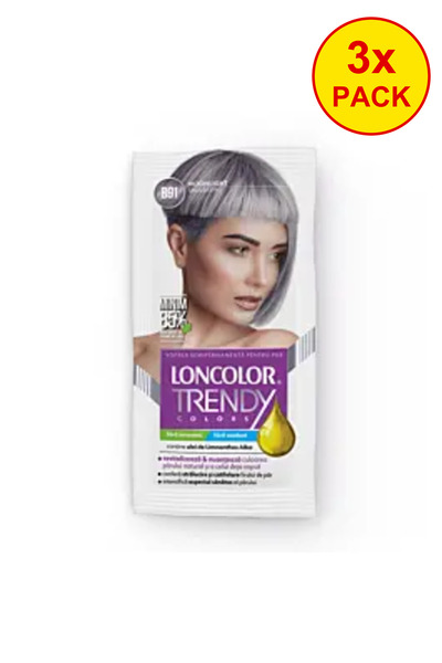 Loncolor Pachet de 3 vopsele de păr semipermanente fără amoniac, nuanța B91 g...