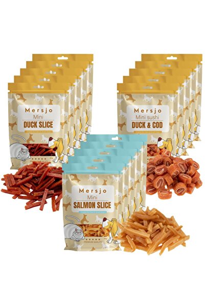 Mersjo Mix de gustări pentru pisici 15x50g - sushi, cod, somon, rață