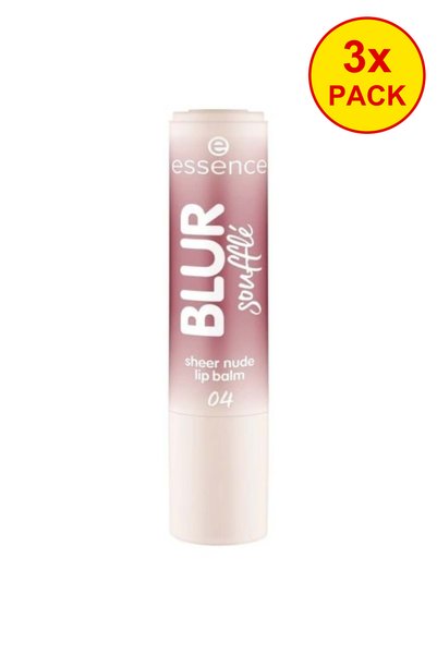 Essence 3 броя Прозрачен балсам за устни в телесен цвят, BLUR суфле - 04 Nude...