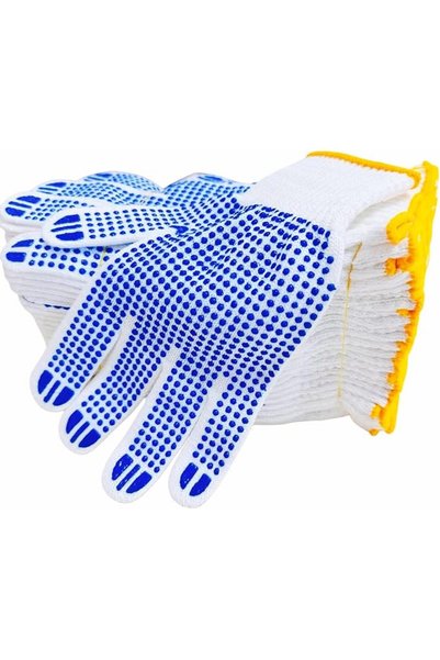 TERRIFI 12 Pairs Cotton Polyester Knitted Gloves, Grip Safety Work Gloves Ant...