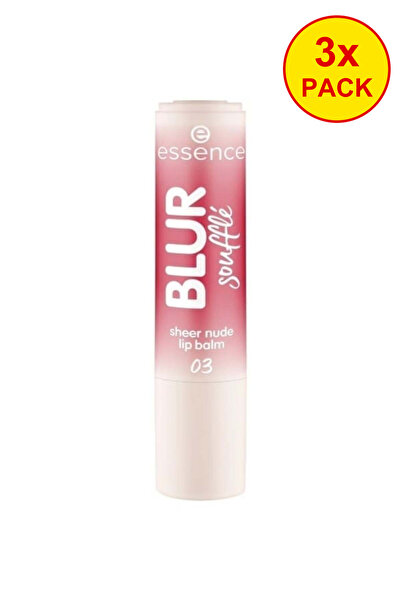 Essence 3 броя Прозрачен балсам за устни в телесен цвят, BLUR суфле - 03 Nude...