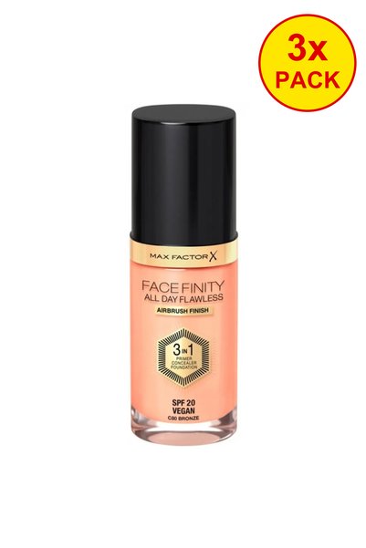 Max Factor 3x PACK Facefinity 3in1 Primer, Concealer y Foundation 80-Bronze 30ml