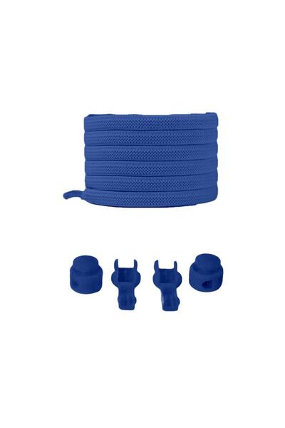 Heel'sUp Blue Flat Smart Locking Elastic Shoe Laces / Elastic Shoelace Blue Flat