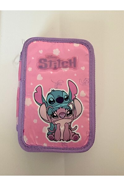 Generic Brand Penar școlar pentru copii, model Stitch, roz, cu fermoar