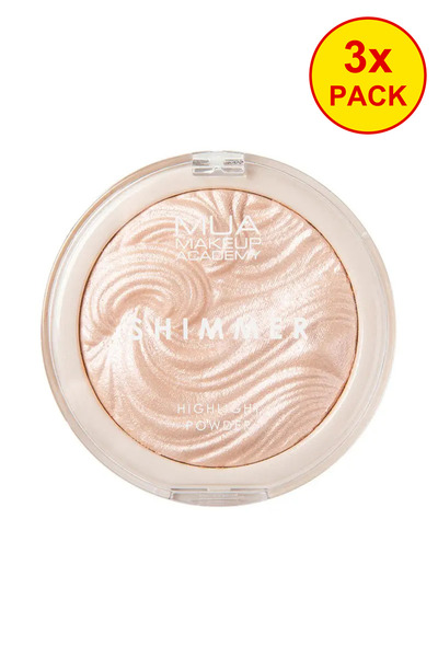 MUA Makeup Academy Pachet de 3 Iluminatoare Pudră Strălucitoare – Sclipici Roz