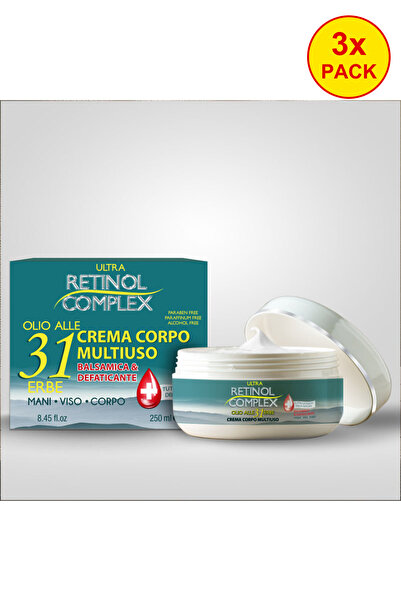 Retinol Complex 3 броя в опаковка: Крем с 31 билки за лице, тяло и ръце - 250 мл