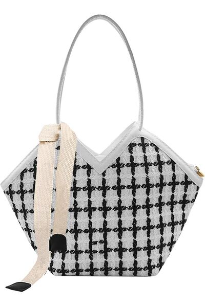 TERRIFI Corduroy Plaid Tote Bag for Women, Fashion Checkerboard Hobo Handbag,...